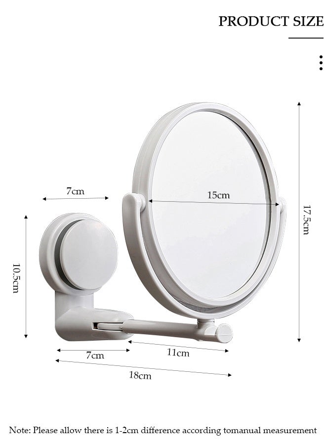 DUNISO مرآة مكياج مكبرة على الوجهين تدور 360 درجة مثبتة على الحائط للحمام - Image 2